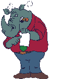 Gif animé rhinocéros habillé